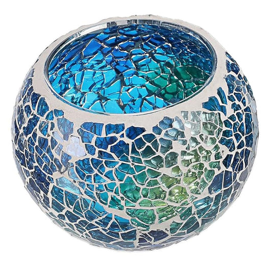 Maimeili Vintage Mosaic Glass Romantic Stained Votive Scented Candle Holder Base Tealight Candles Elegant Home Table Decor(NO Candles) for Wedding Party Christmas Church