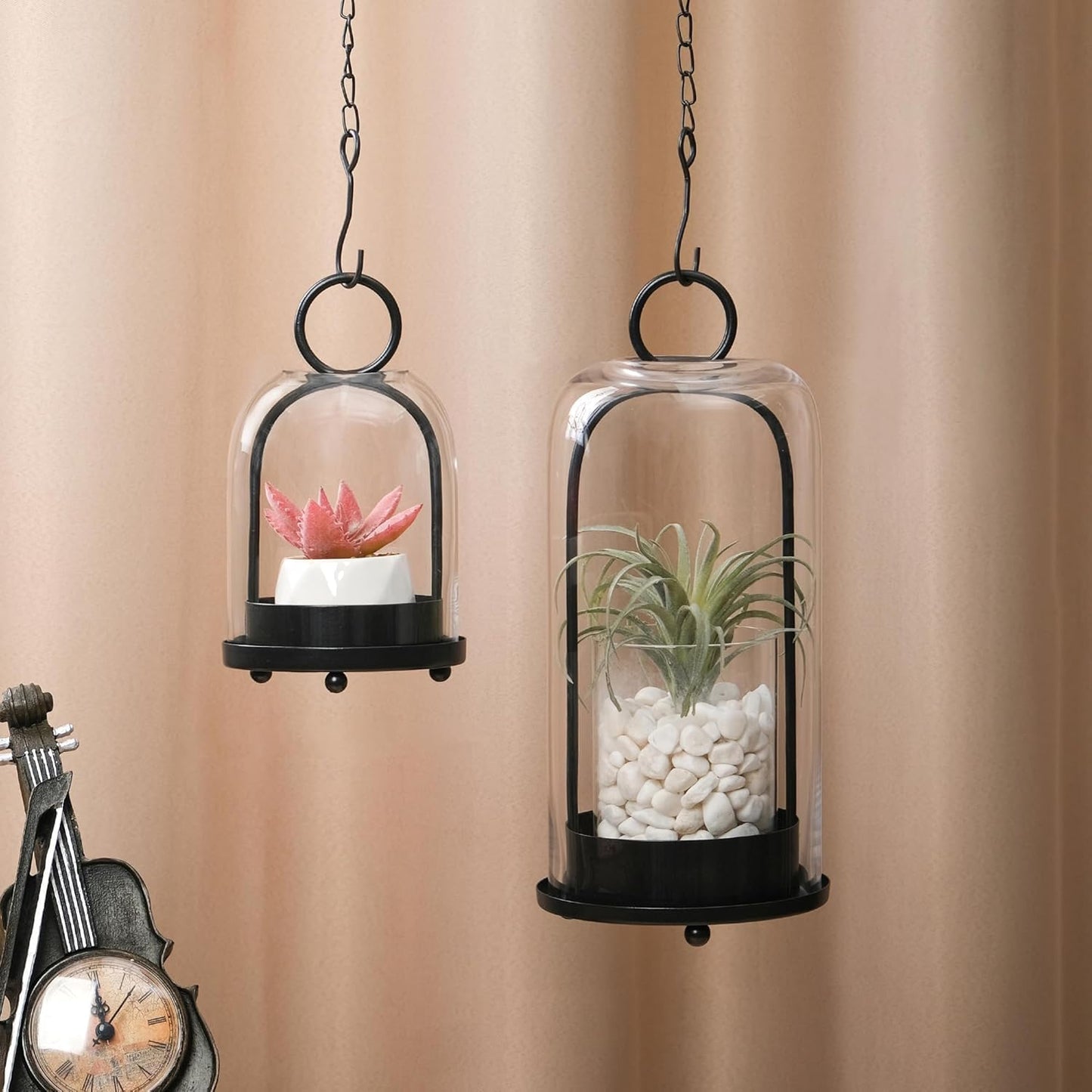 Maimeili Glass Candle Holder Hurricane Candle Lantern Decorative Candle Fits Standard Tealight for Table Wedding Dinning Centerpieces Party Supplies Farmhouse Home Decor（NO Candles）