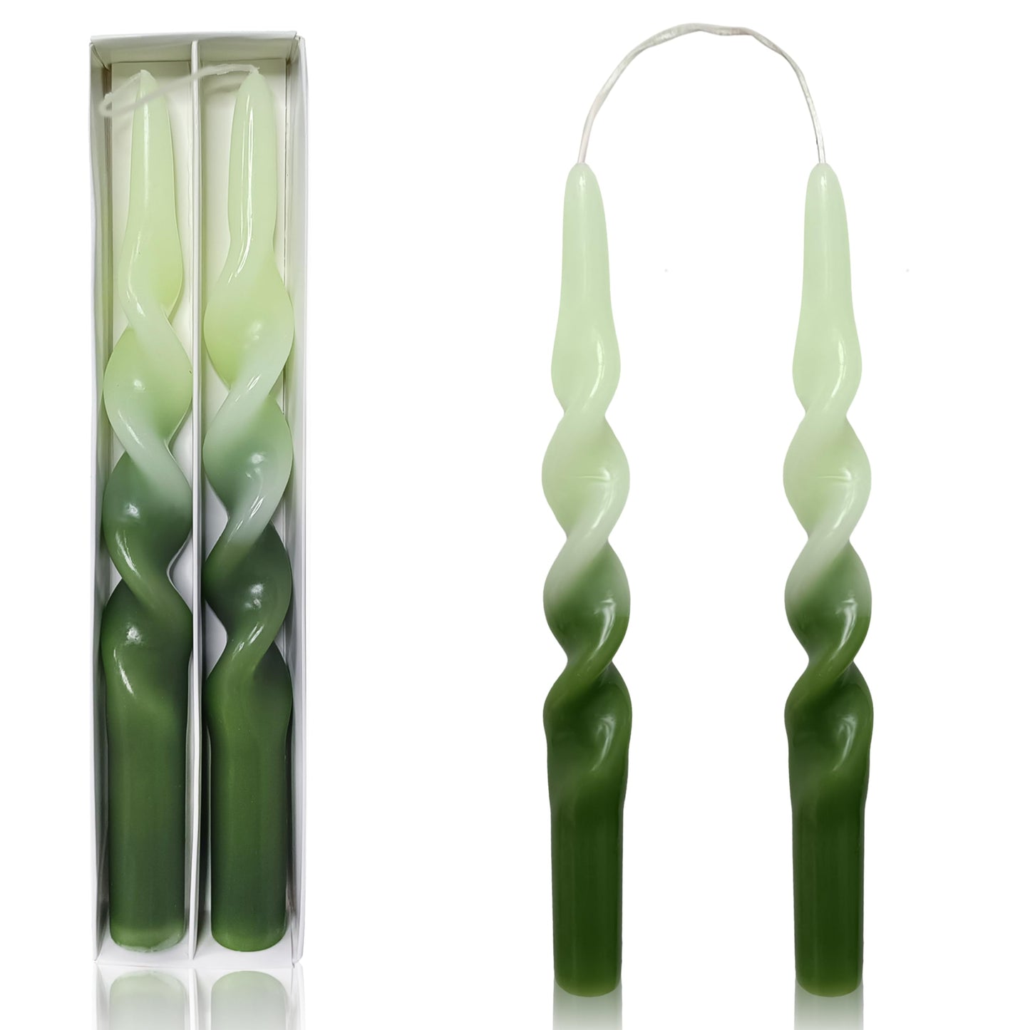 Spiral Taper Candle Twisted Candlestick 10 Inches Colored Candle Stick Unscented Candles Tall Smokeless Candle for Home Holiday Wedding Party Celebration Anniversary