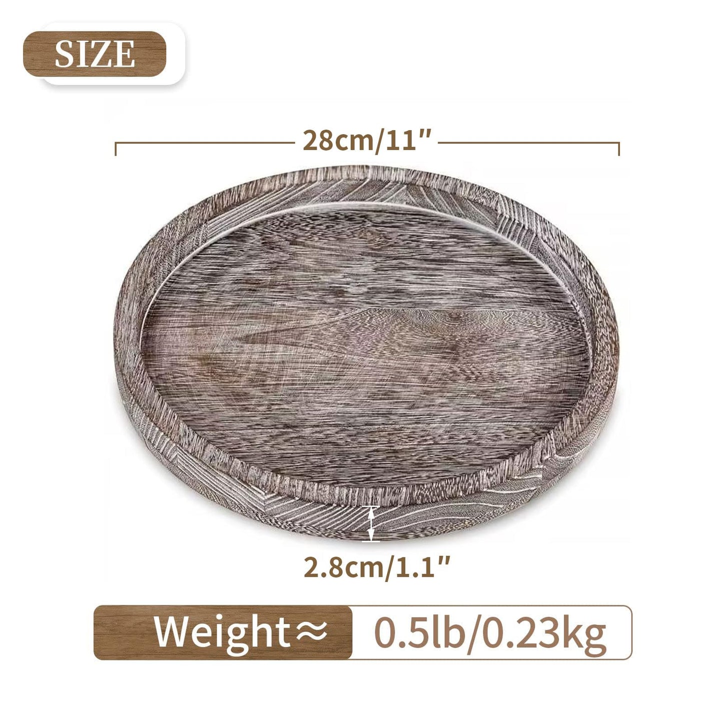 Hanobe Wood Candle Holders Trays: Round Candlestick Holder Pillar Stand for Table Centerpiece - Farmhouse Coffee Table Decor for Living Room Kitchen Counter, Rustic White