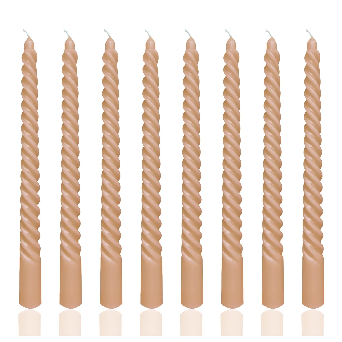 10 Inch 8 Pack Gilded Oats Spiral Taper Candles for Dinner Home Decor Wedding Shower Christmas Candlesticks, Baby Shower, Birthday Party Candles