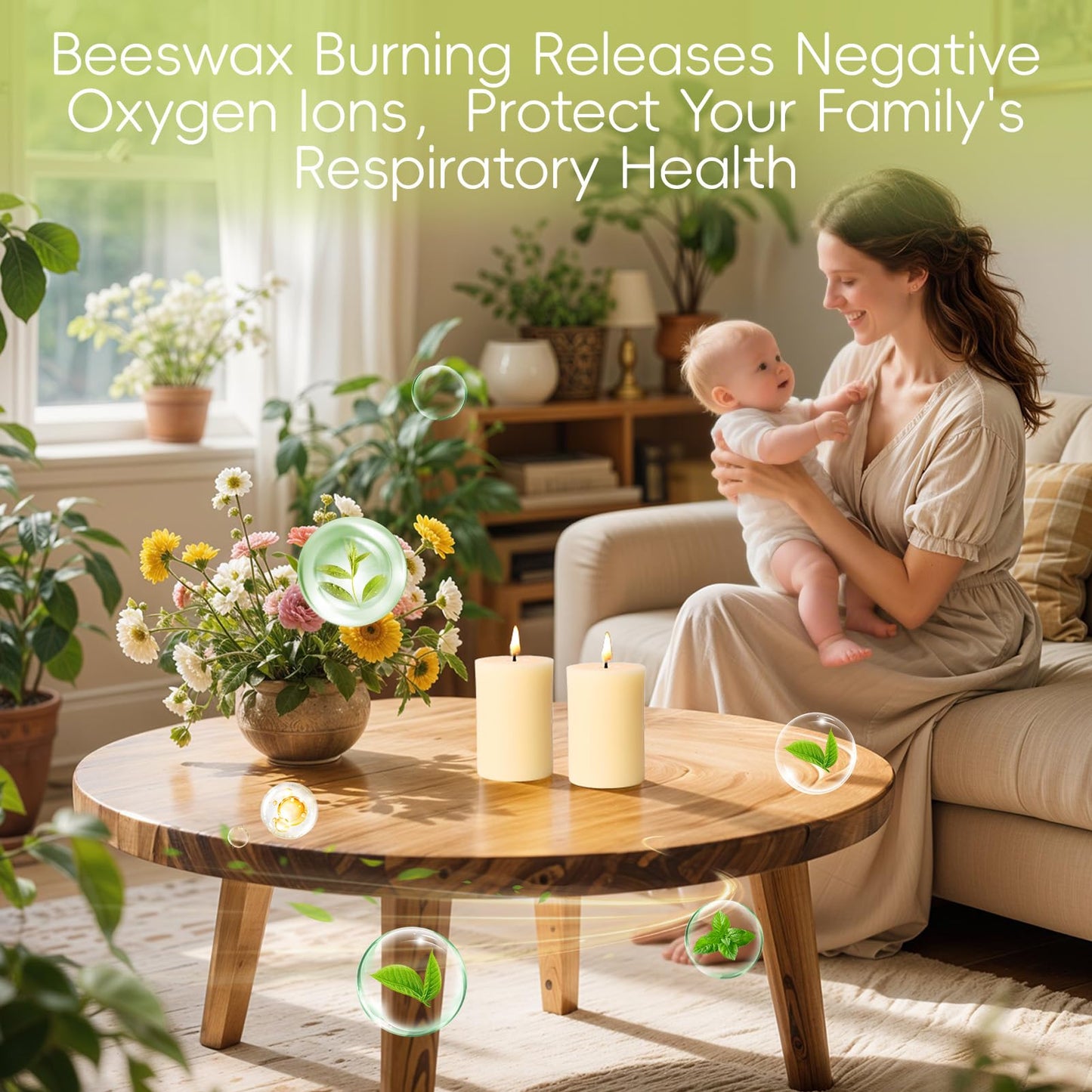 6 Pack Beeswax Pillar Candles,Ivory White Beeswax Candles-180 Hours Long Burning,Unscented Bees Wax Candles for Home,Prayer,Emergency,Dripless Smokeless Organic Pillar Candles 2x3in