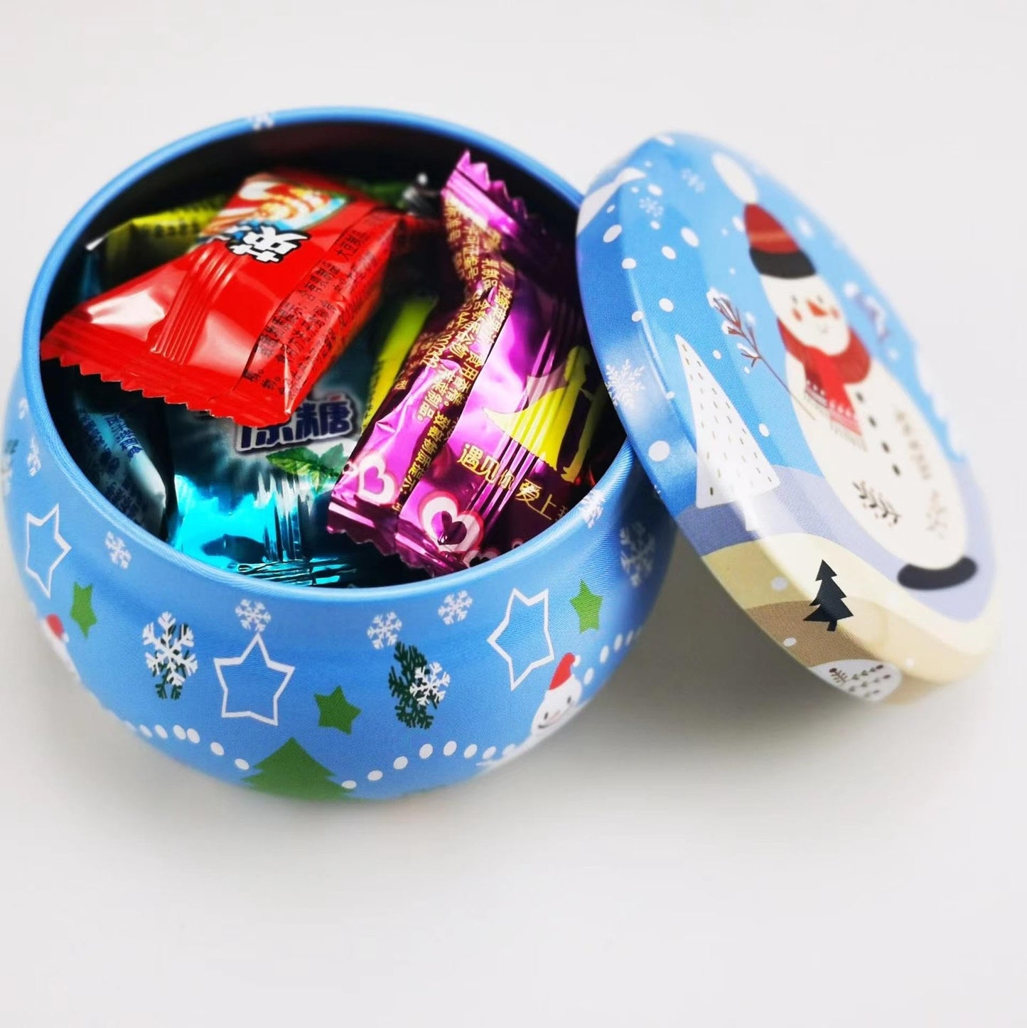 FWJUNHUYC Scented candle tin can drum metal packaging tinplate gift candy scented candle set tin box
