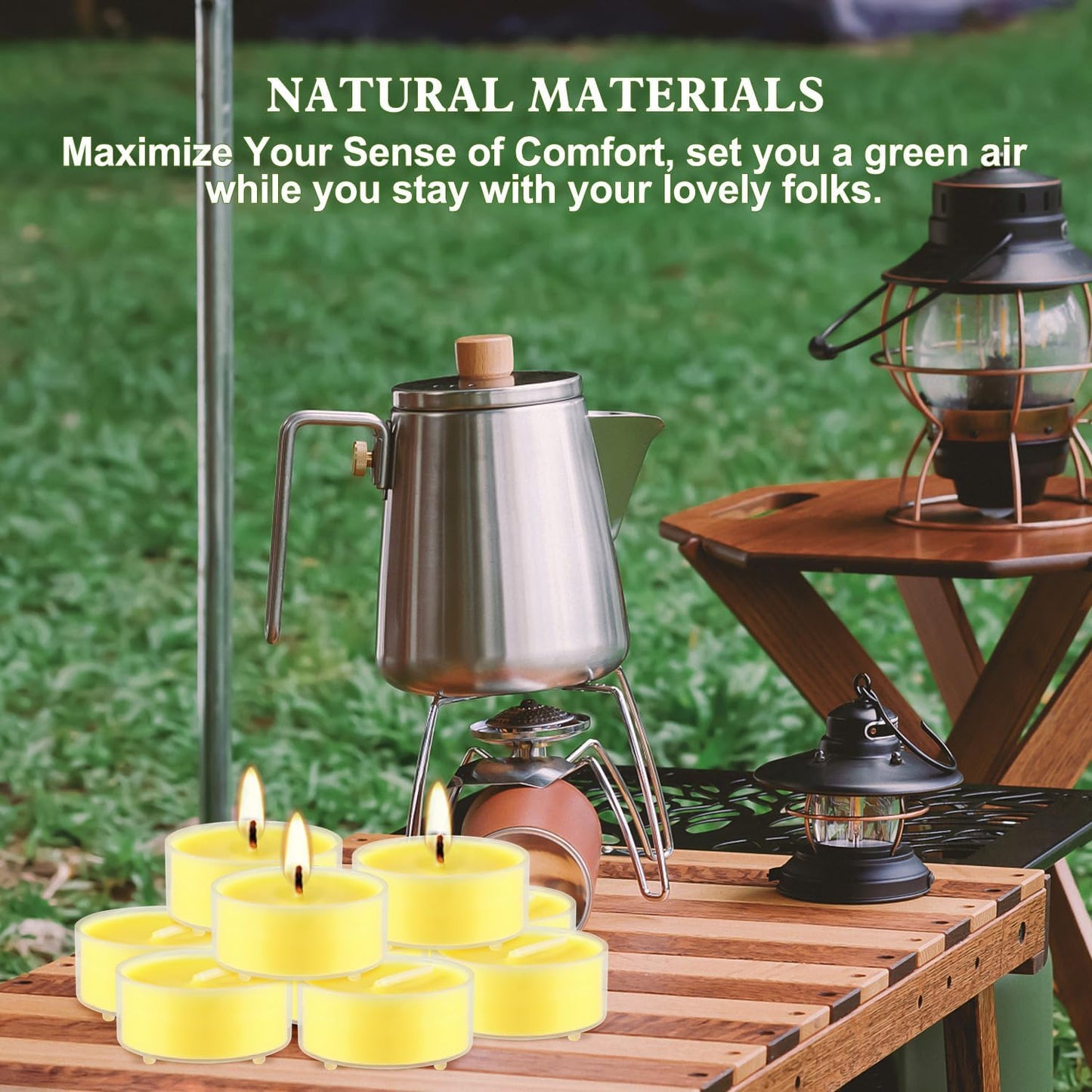 Wfmolcand 3.5-Hour 50Pack Citronella Tealight Candles, Outdoor and Indoor Summer Scented Candle,Natural Soy Wax Candle for Home Patio Garden Yard Balcony,BBQ Birthday Emergency