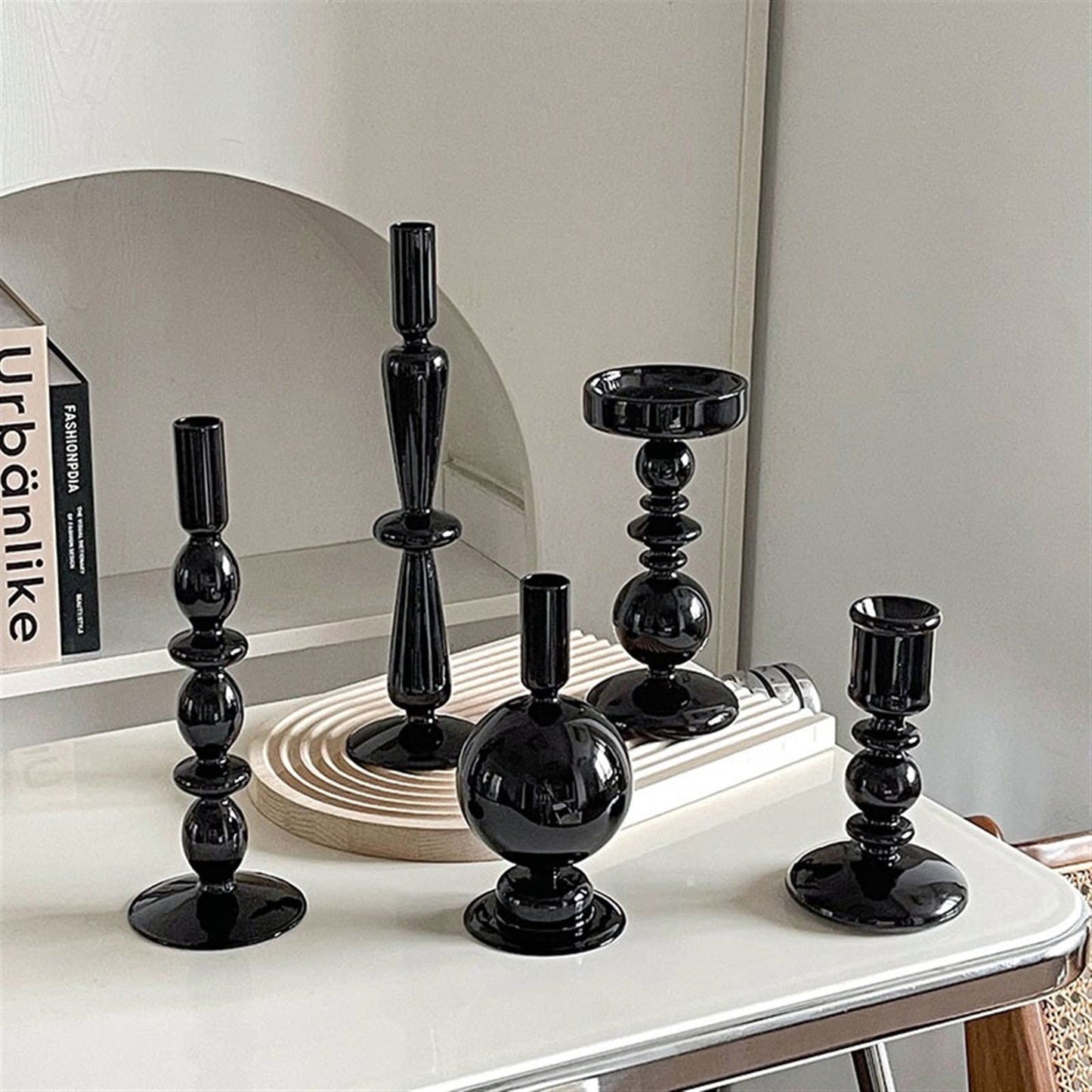 YUHUAWF Candle Holderss European Glass Candle Holders Light Luxury High-end Fashion Ornaments Miserable Decoration Candlestick Decorative Candlestick(A)