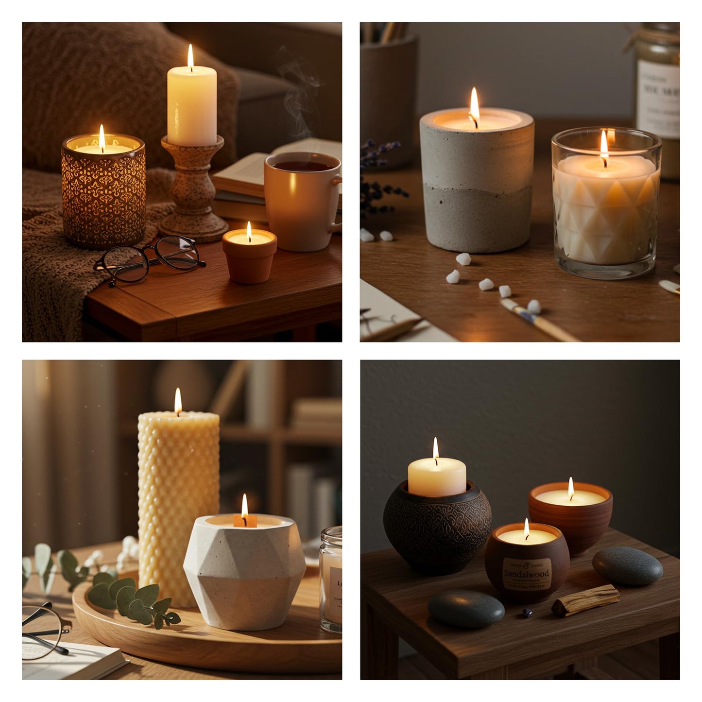 Aubeco 160Pcs 4/6/8 inch Pre Waxed Candle Wick with 160pcs Wick Stickers and 10Pcs Candle Wick Holders, Bulk Cotton Candle Wicks for Candle Making, Soy Wax