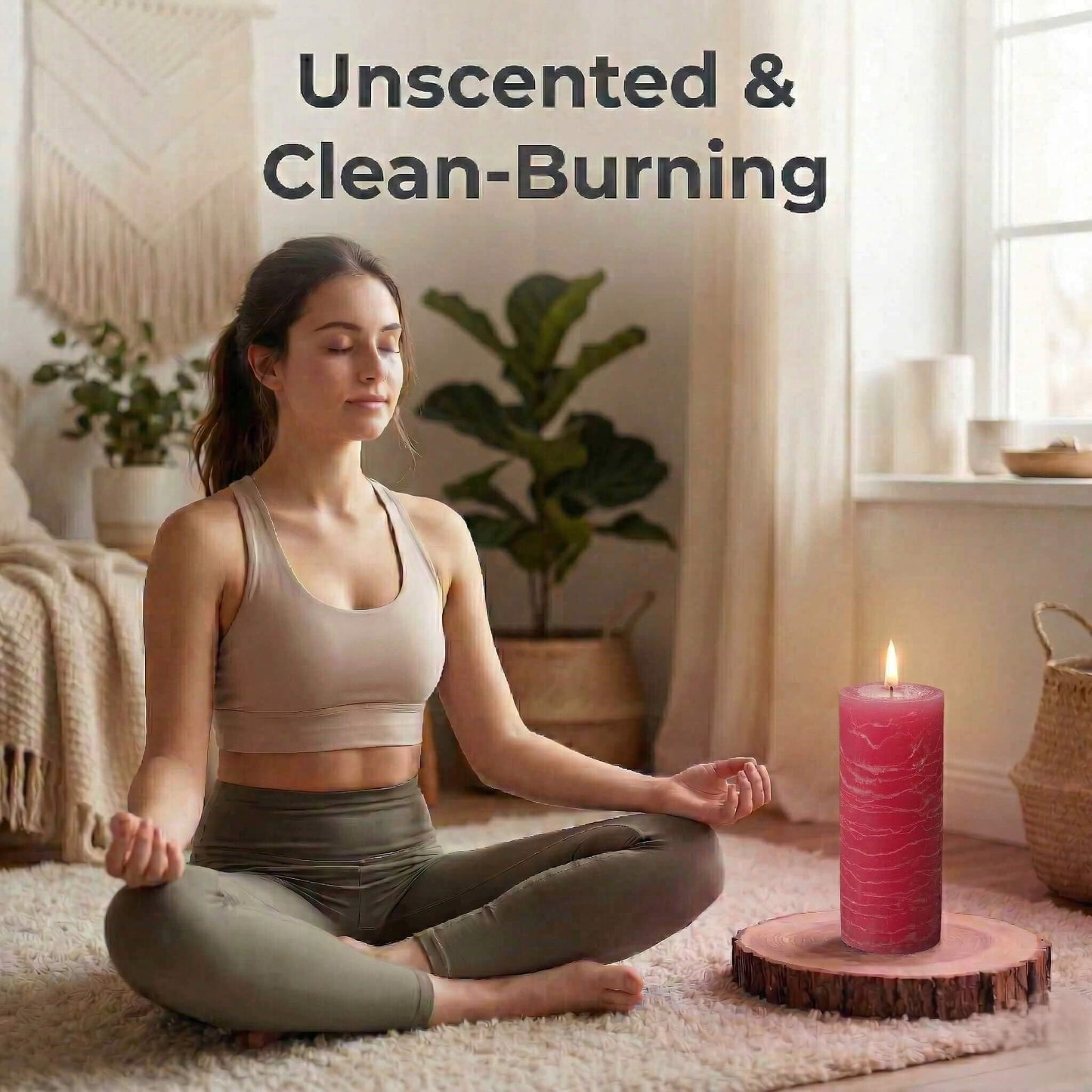 Richland Set of 3 Pillar Candles 3" x 6" Unscented (Pink Rustic) for Weddings Home Holidays Relaxation Spa Church