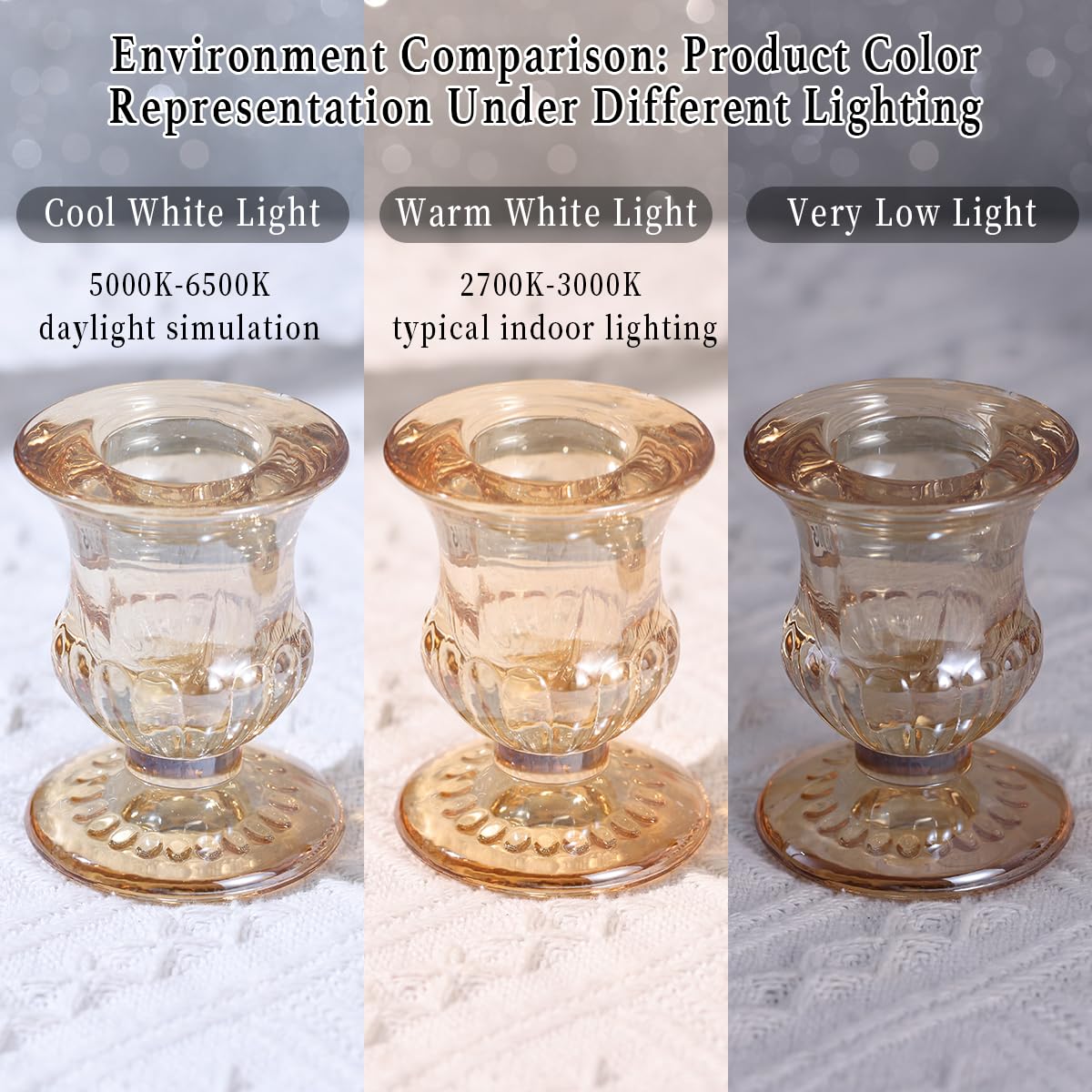 Letine Gold Candlestick Holders Set of 12-2.5" H Taper Candle Holders Bulk -Gold Glass Candle Holder for Valentine's Day, Christmas, Rustic Wedding Centerpieces, Party Decor