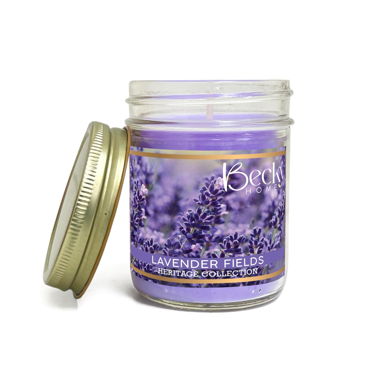 Becky Home 8oz Lavender Scented Candles for Home, 45 Hrs Soy Wax Candle for Stress Relief and Meditation House Aromatherapy Candle Gifts for Men and Women