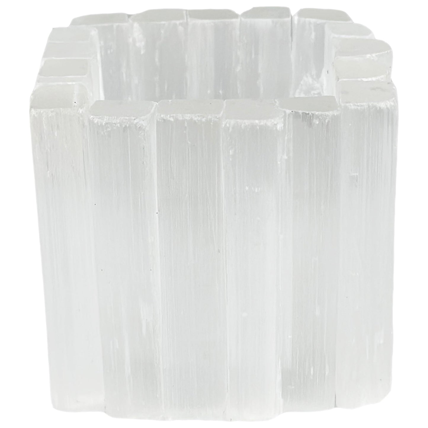 Selenite Candle Holder Natural Tealight Holder for Aromatherapy Meditation Tranquility & Energy Balance Square Healing Crystal Lamp Crystal for Healing Stone Handmade & Reusable