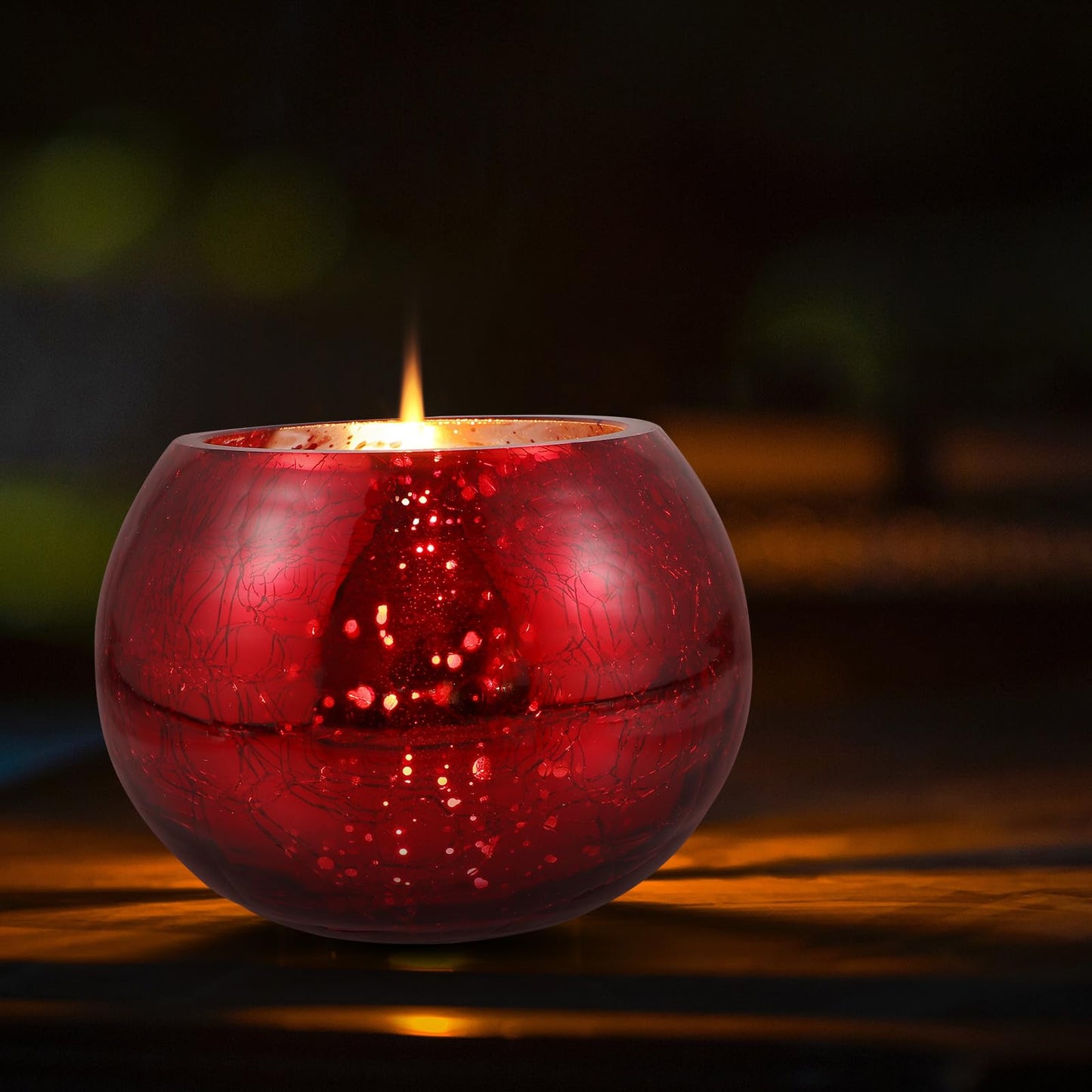 Luxshiny Valentine's Day Glass Tealight Holder Red Frosted Floral Pattern Candle Cup Romantic Aromatherapy Decor for Wedding Home Relaxation