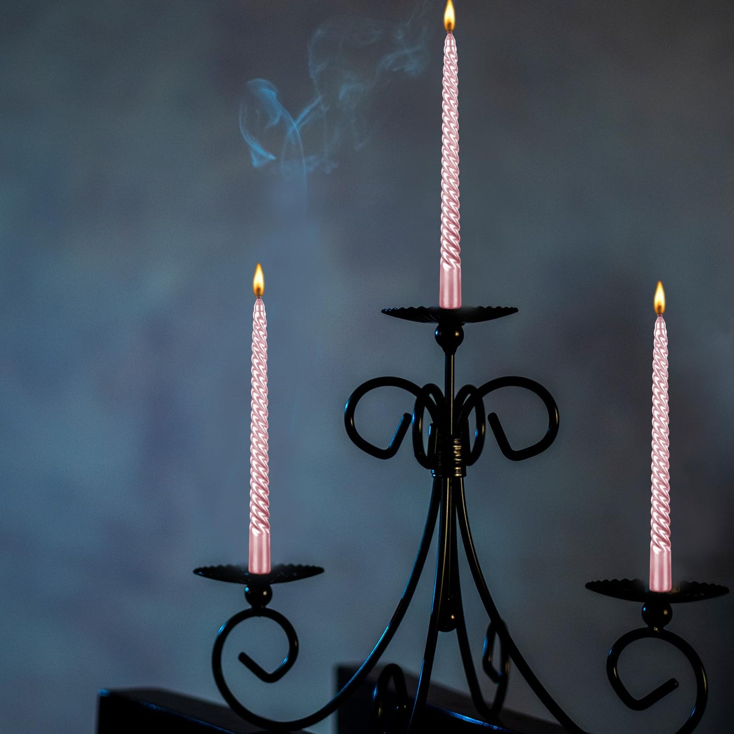 10 Inch Taper Candle, Set of 12,Tapered Candles Burn for 7 Hours, Long Sticks,Tall Candlesticks, Dinner Party, Wedding, Halloween (25cm, Pink)