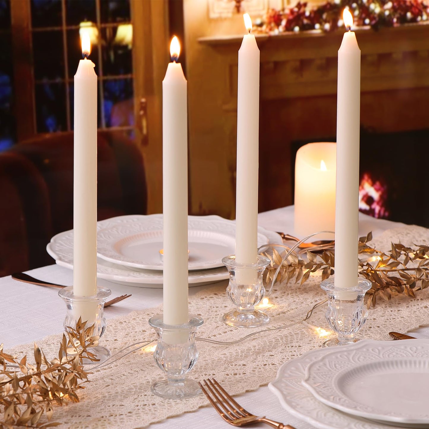 Letine Candlestick Holders Set of 12-2.5" H Taper Candle Holders Bulk - Clear Glass Candle Holder for Rustic Wedding Centerpiece Table Decorations, Valentine's Day & Thanksgiving Decorations Indoor