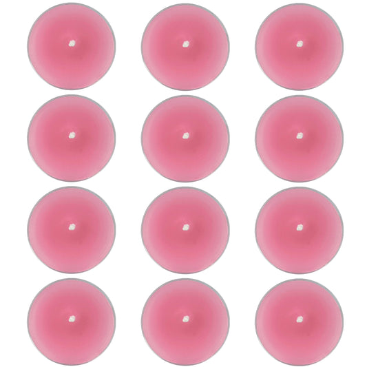 Hand-Poured Cherry Blossom Scented Tea Light Candle 4 Hours Clean Burning Rose Pink Round Tea Light Candle for Wedding Spa Nights Meditation Yoga Bath Relaxation