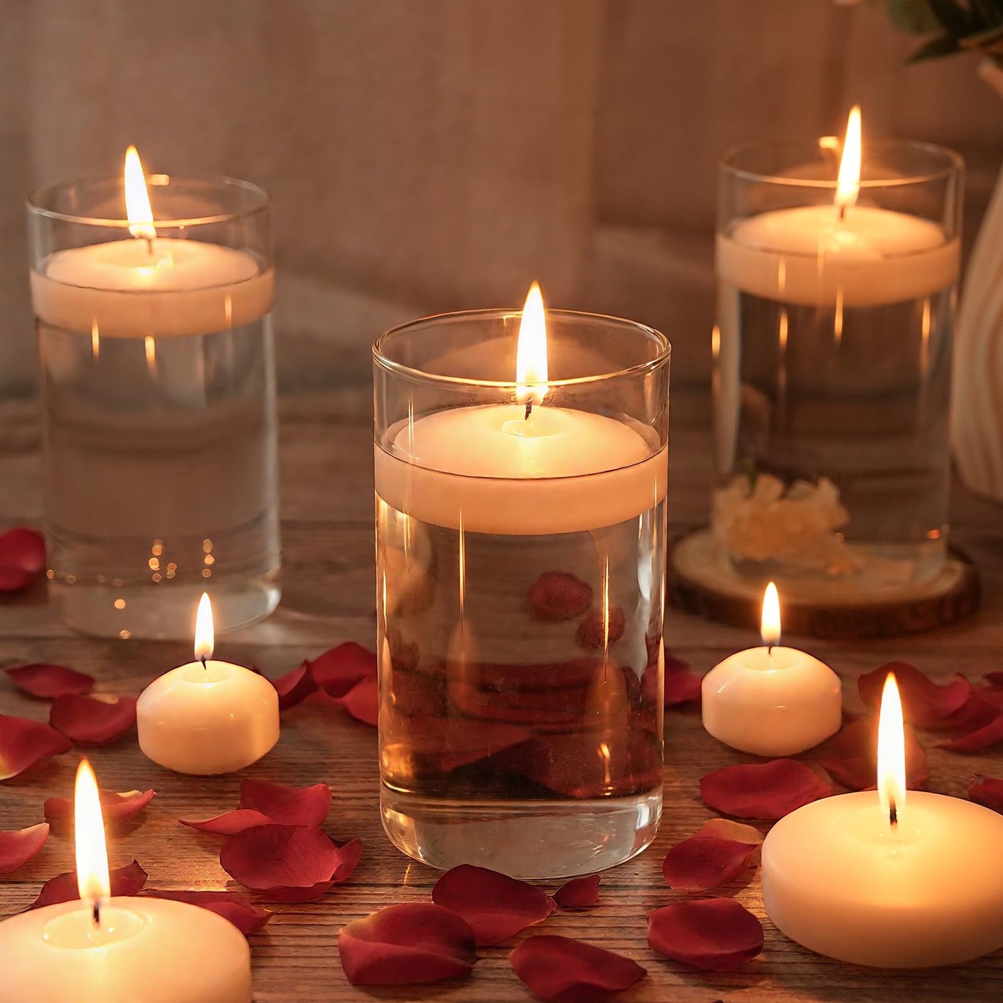 3 inch Floating Candles 36 Packs Black Floating Candles 8-9 Hours Floating Candle for Centerpieces 3” Water Candles for Cylinder Vases, Pool, Wedding, Party