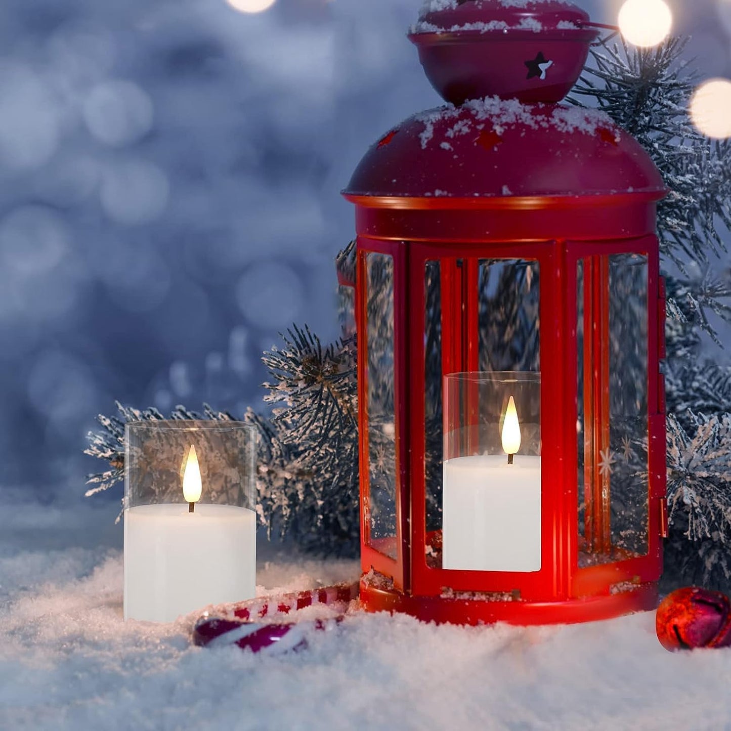 VIODAIM 12Pack Glass Flickering Flameless Candles with Remote, 2"X3" Real Wax Votive Candles Battery Operated, Small Electric LED Candles for Wedding Home Decor, w/4 Timers+2 Lighting Modes [Clear]