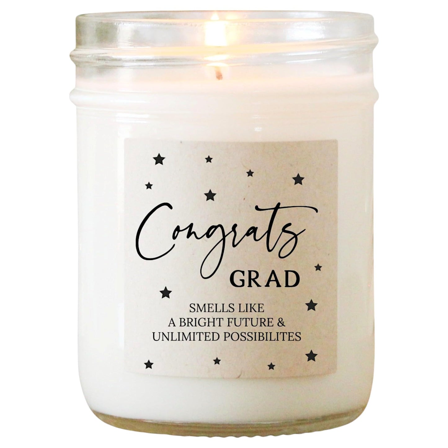 The Dancing Wick Candle - Congrats Grad 2026 - Golden Hour Scented Soy Wax Candle - Dreamy Floral & Sweet Amber Scent - 8 oz, Hand-Poured - Made in the USA – Graduation Gift (Congrats Grad)