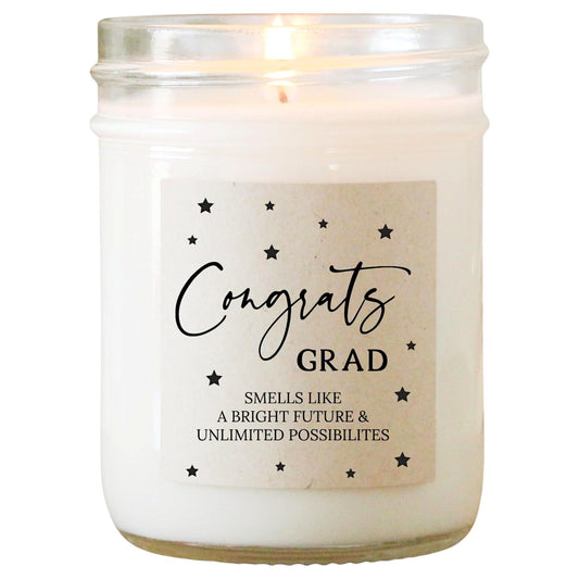 The Dancing Wick Candle - Congrats Grad 2026 - Golden Hour Scented Soy Wax Candle - Dreamy Floral & Sweet Amber Scent - 8 oz, Hand-Poured - Made in the USA – Graduation Gift (Congrats Grad)