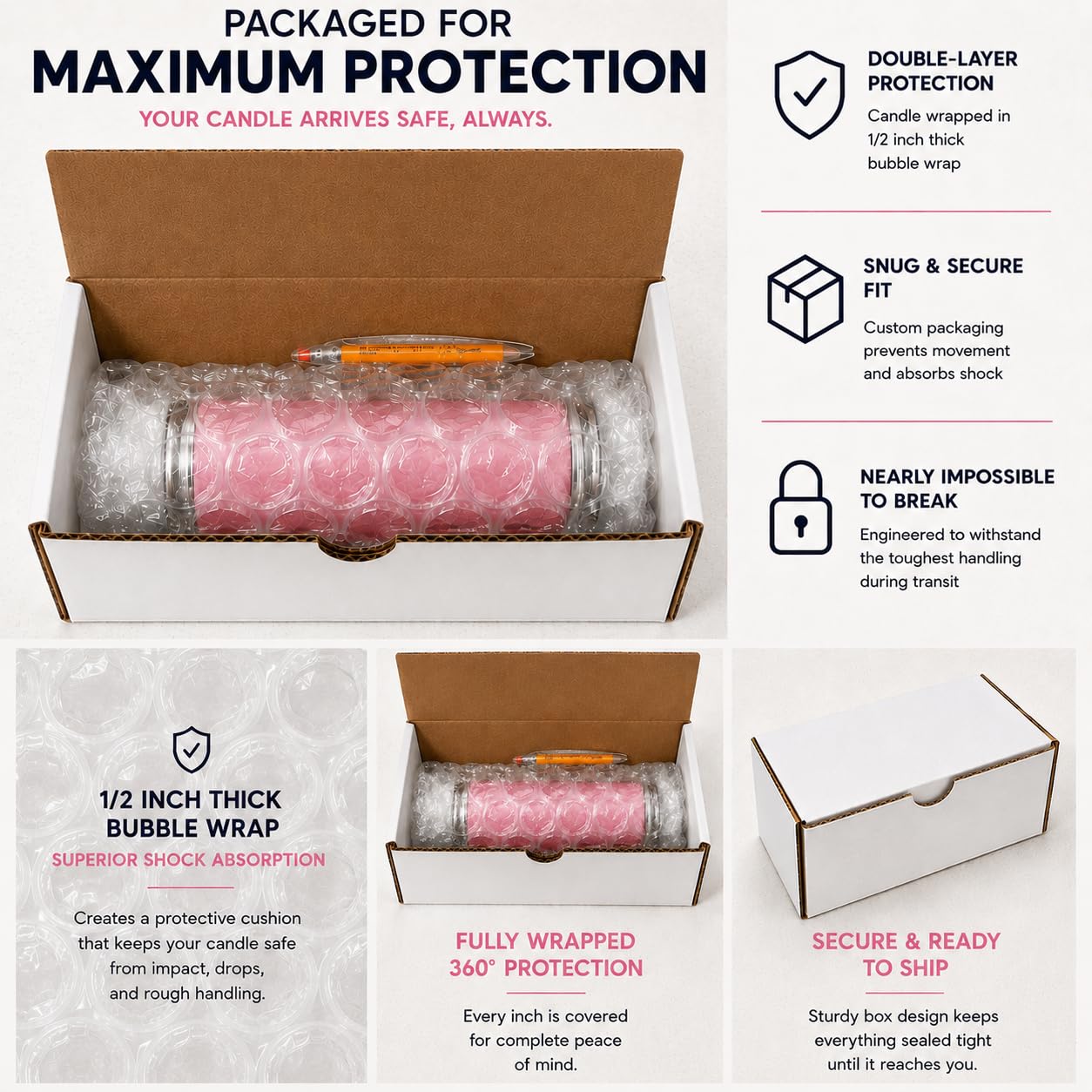 Pink Love Manifestation Candle Kit – 8" Ritual Prayer Candle with Intention Scrolls, Pencil & QR Guide, Self-Love, Harmony & Relationships