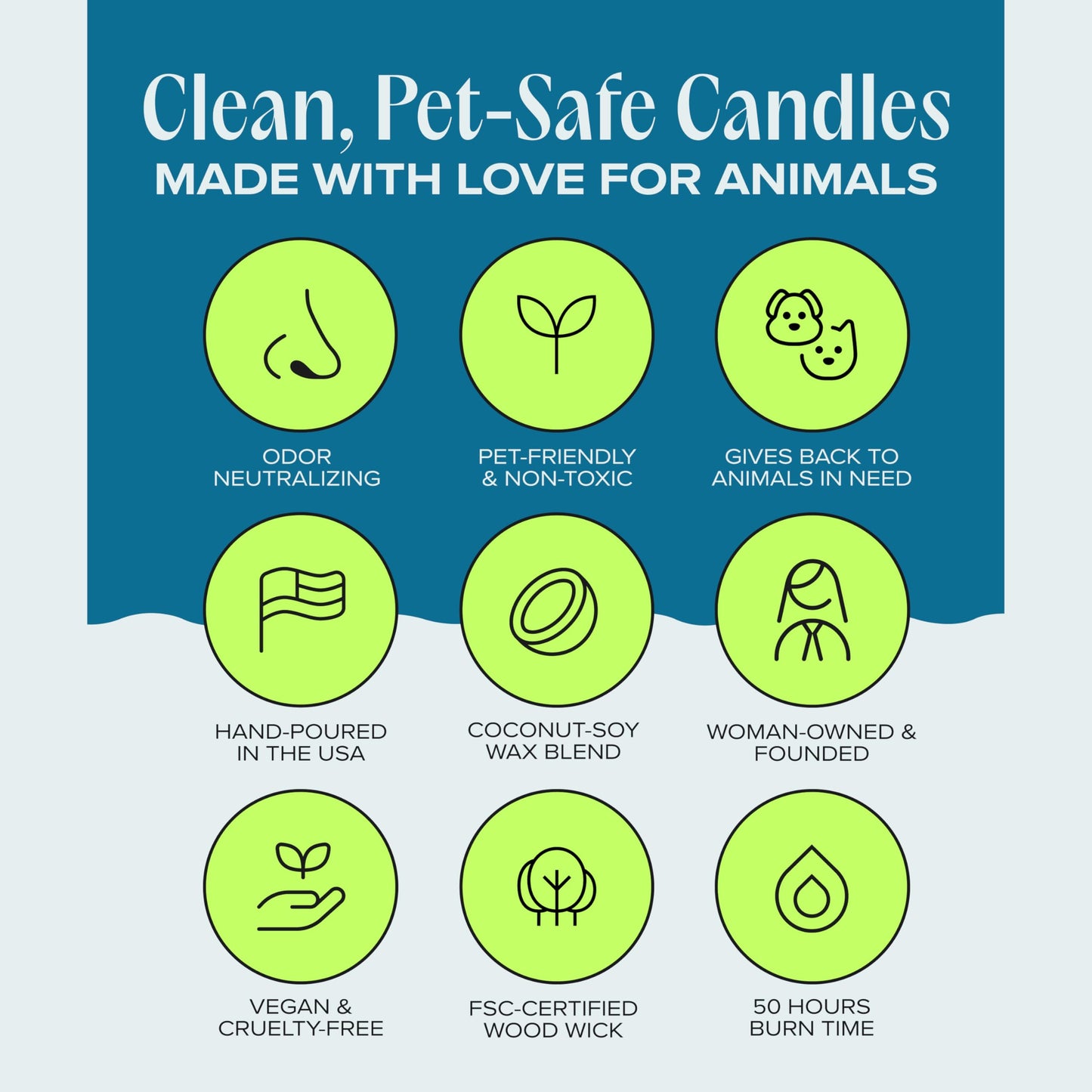 Companion Candles You & Me by the Sea Pet-Friendly Scented Candle – Sea Salt & Neroli Fragrance - Coconut Soy Wax Candle with Wooden Wick, Approx. 50-Hour Burn Time, Made in USA, 11.8 oz