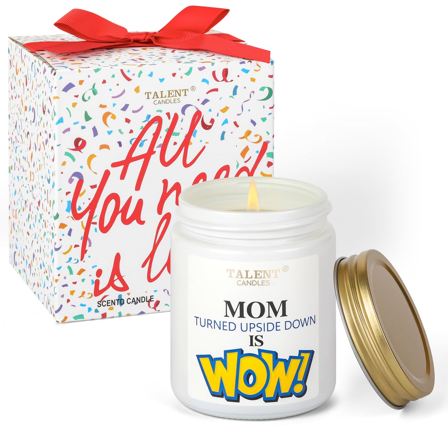 Scented Candle for Mom - Mother's Day Gifts - Perfect Home Décor Gift Elegant Gift for Mom - Birthday Gifts - 8.4oz Candle Jars - Pear & White Jasmine