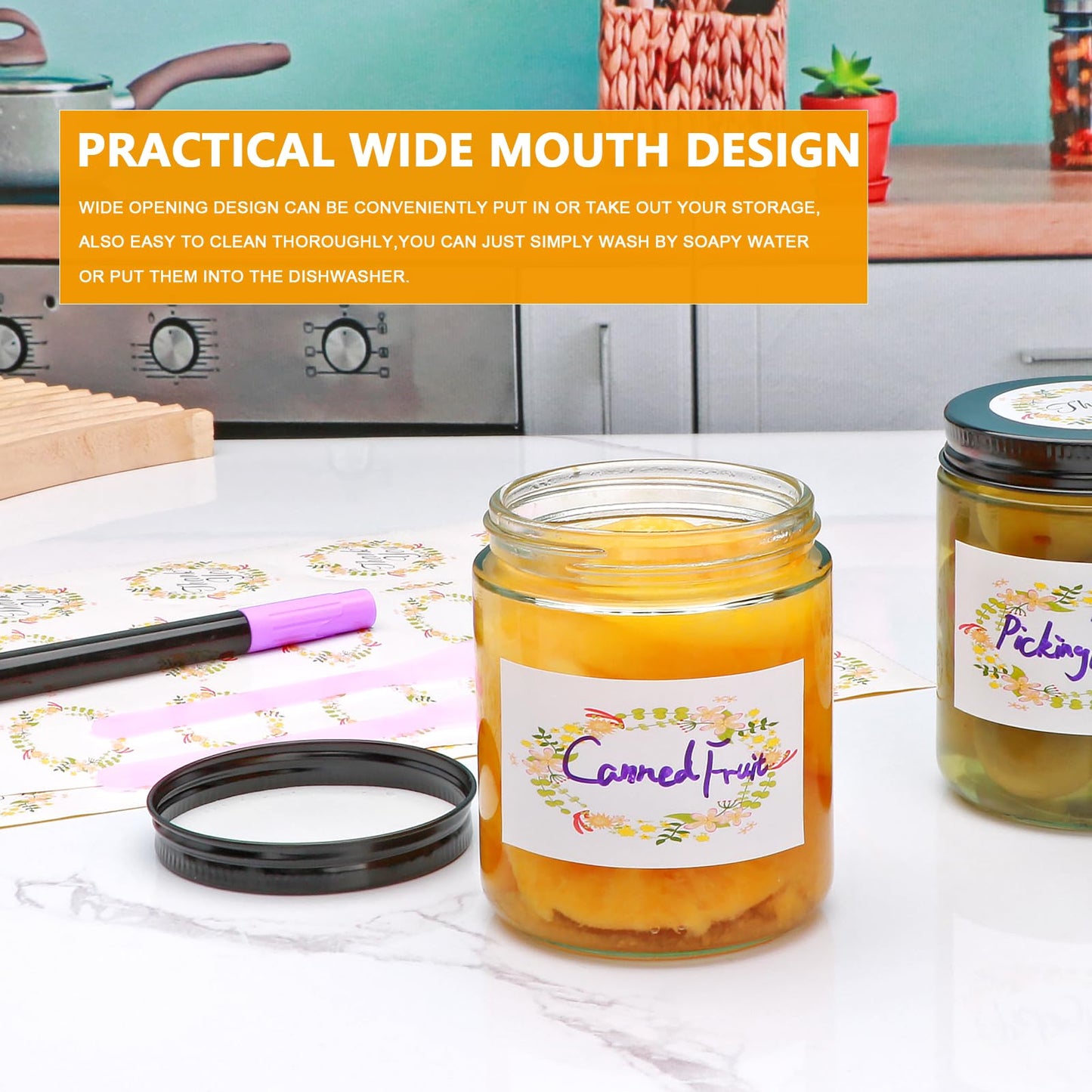 Salzesfalls 16 Pack Clear Candle Jars for Making Candles,8 oz Glass Jars with Lids,Candle Jars with 16 Metal lids,Canning Jars For Candles,Spice,Powder,Liquid,Sample