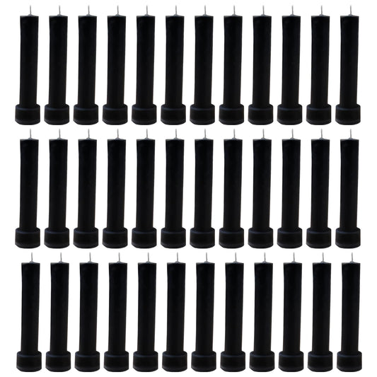 Hecate Magic Mall Taper Candles 4.5 Inch Tall | Unscented, Dripless | Vibrant Multicolor Dinner Candles for Home Décor, Events, Holidays, Weddings | Clean Burning | Smokeless (36, Black)