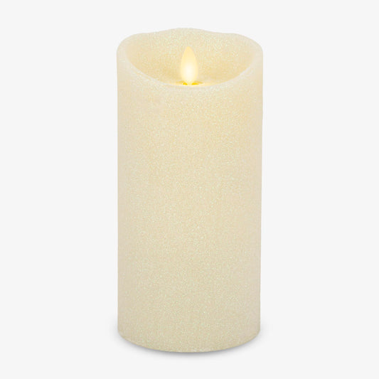 Luminara Glitter Flameless Candle Pillar (Ivory, 3.5" x 7")