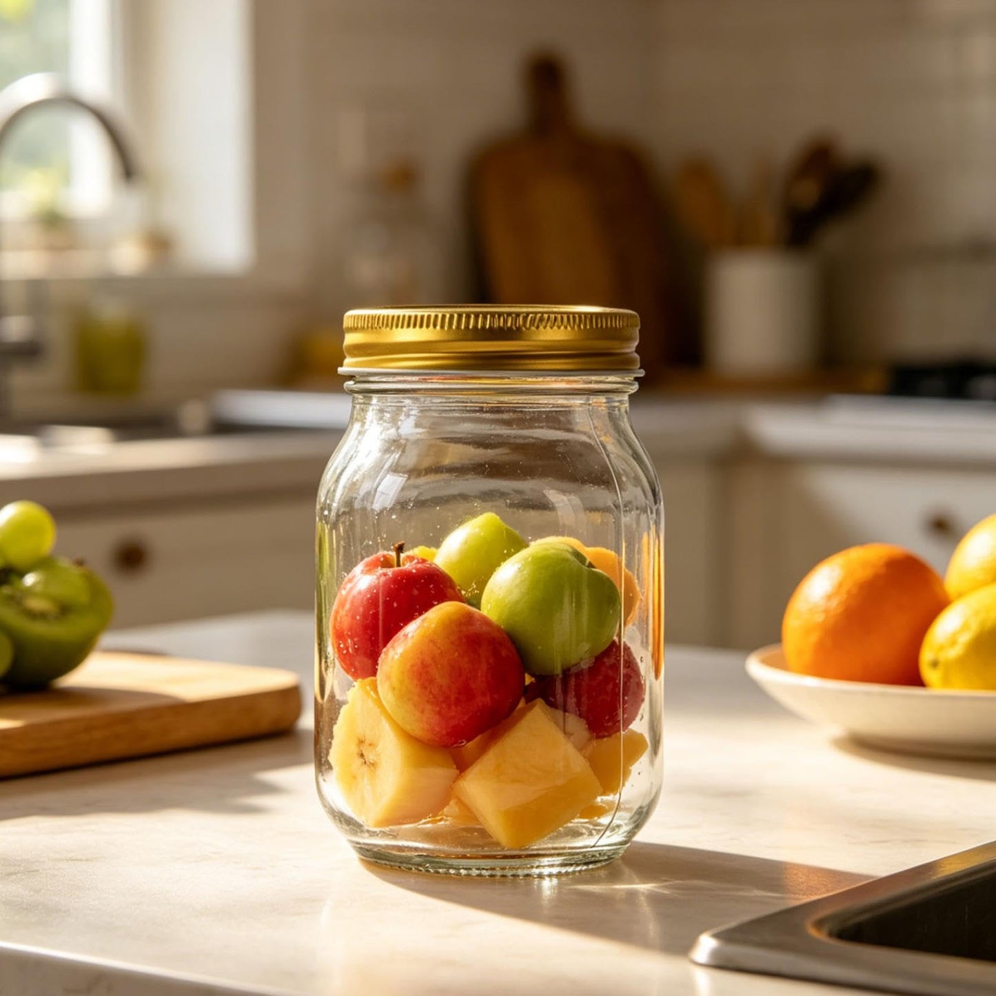 Regular Mouth Mason Jars, 8.3cm Pint Clear Glass Canning Jars with Airtight Metal Lids, Multipurpose Empty Glass Containers for Candle Making, Iced Coffee, Preserves, Salsa Jam Storage (Clear*2Pcs)