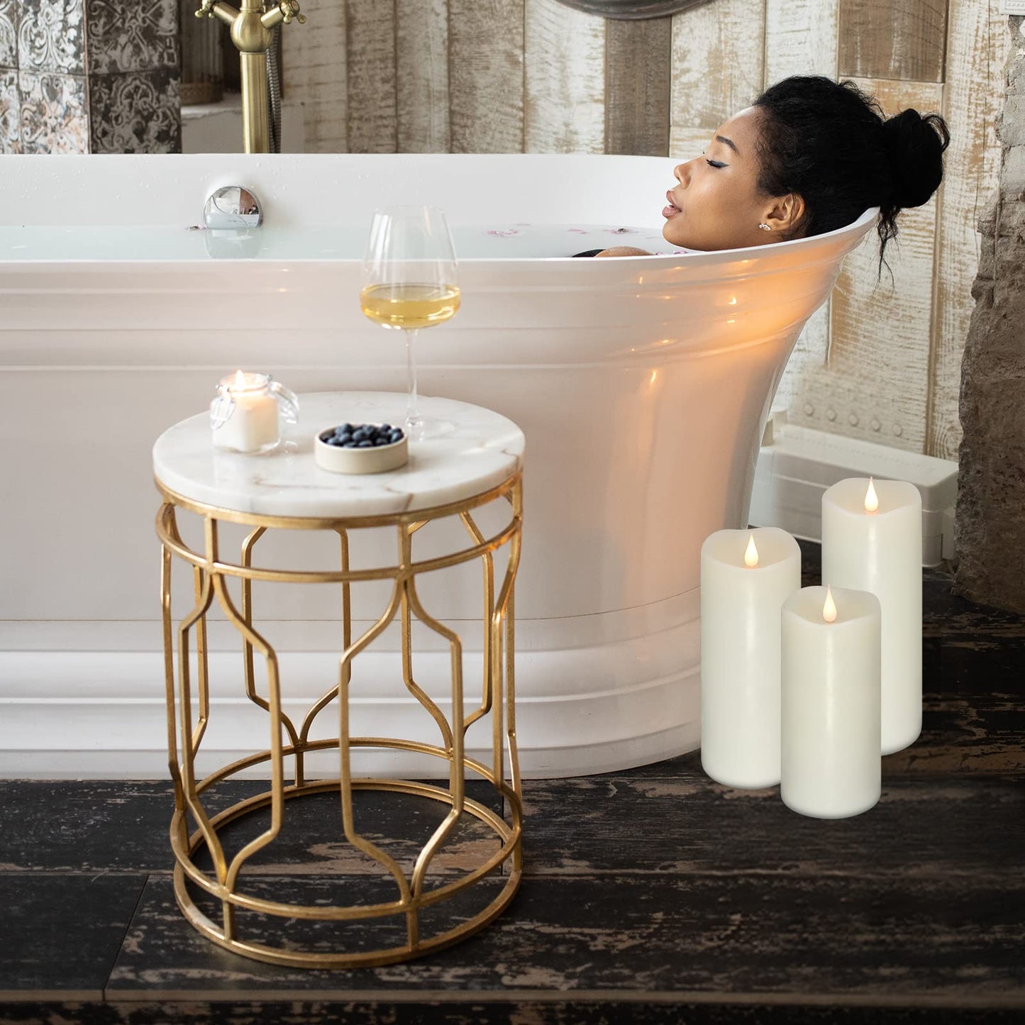TECHLONG Flickering Flameless Candles with 3D Moving Flame Set of 3(H 5" 6" 7" x D 3"), Last 1000+ Hours Battery Operated Candles with Remote Timer, Ivory Real Wax Electric LED Pillar Candles