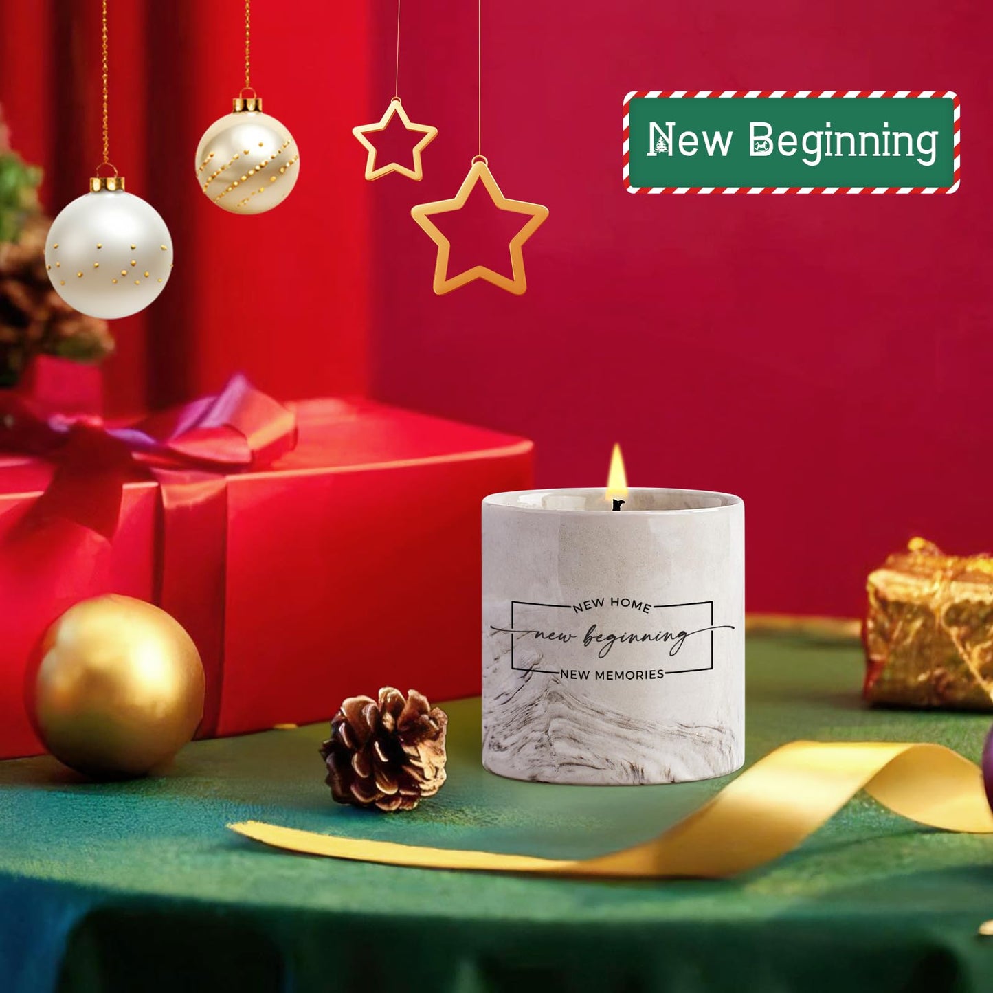 Freejac House Warming Gifts New Home Housewarming Gift for Women Men Friend New Home Gift Ideas New Homeowner Gifts House Warming Decoration Party Decor Porcelain Ceramics Scented Candle