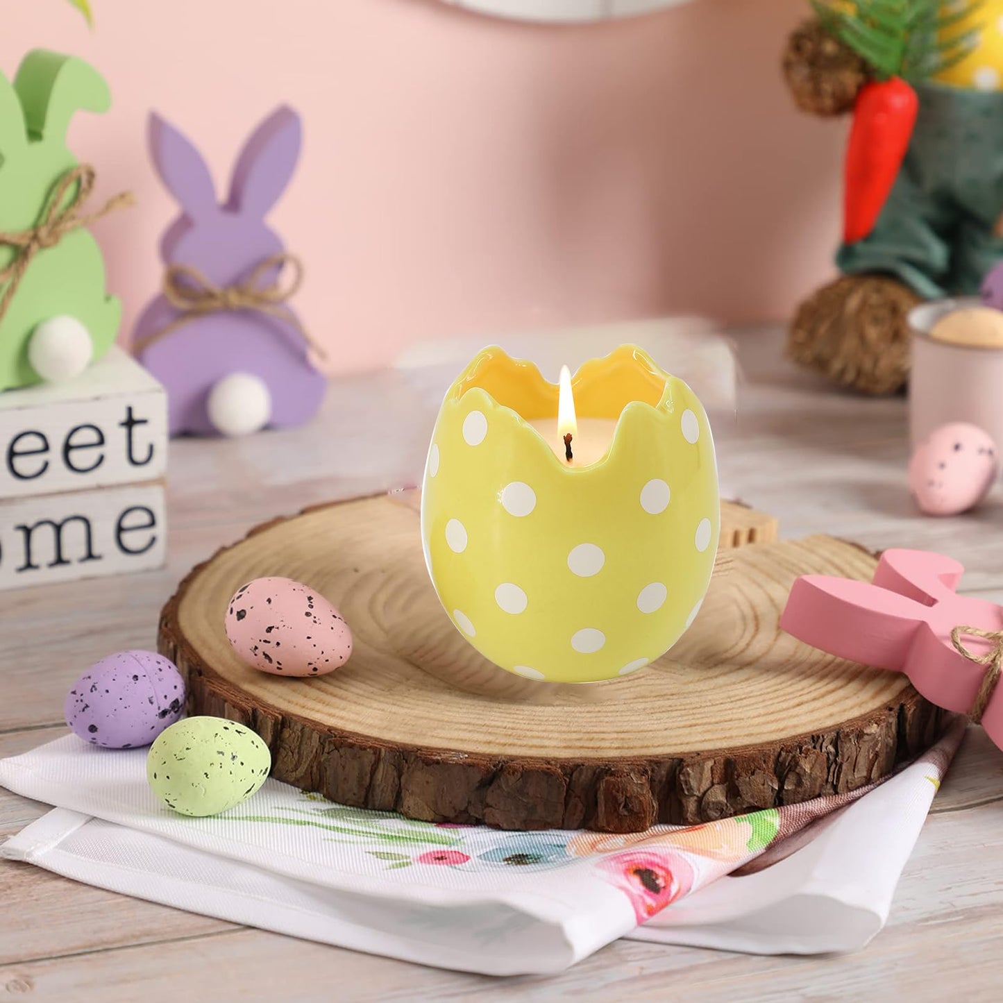 Easter Decorations - Easter Eggs Scented Candle, Easter Gifts for Women, Vanilla Candles(8.5oz)