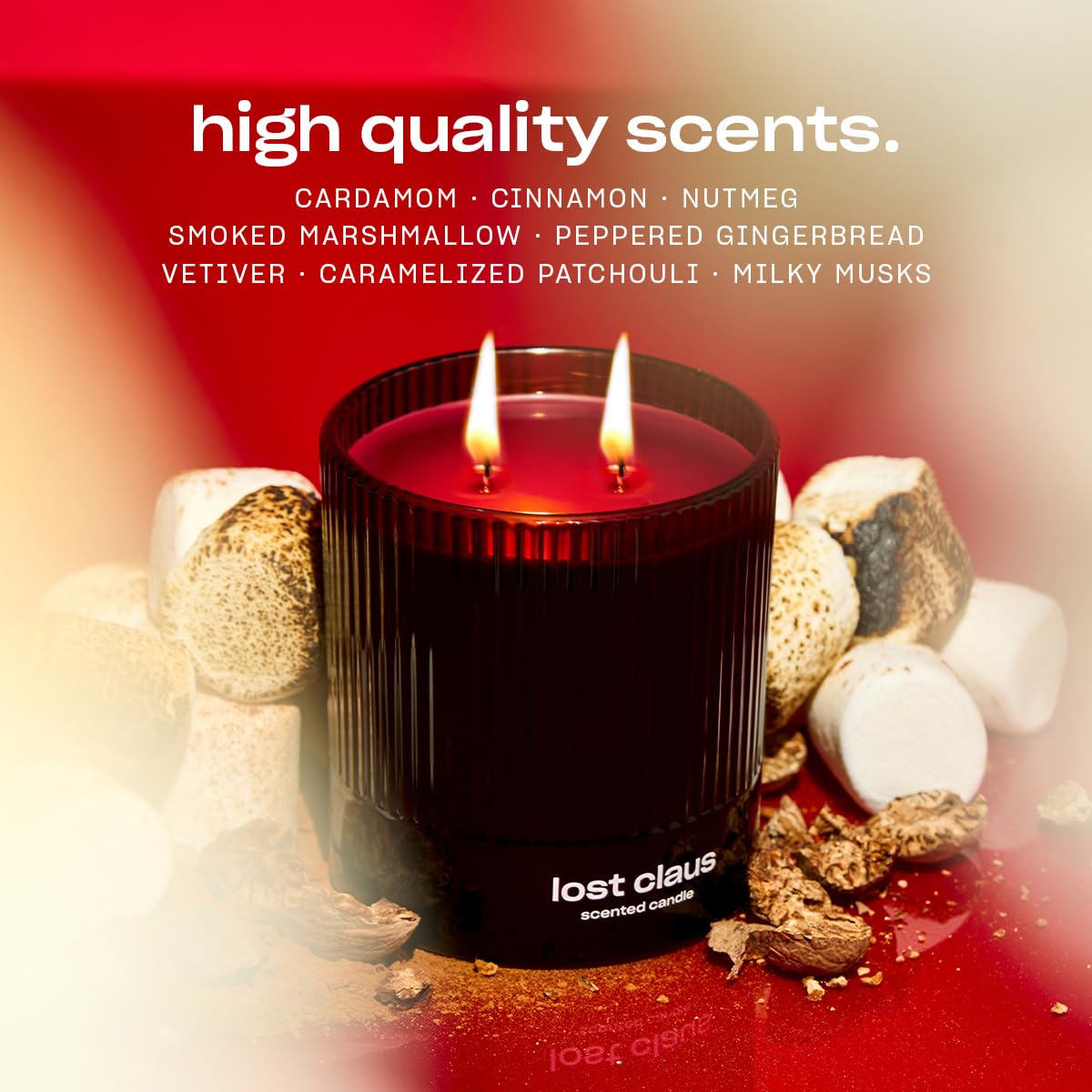 Lost Claus Scented Holiday Candle by Snif, Spicy, Gourmand, Woody Scent, 50+ Hours, 100% Cotton Fiber Wicks, Soy Wax Blend, Non-Toxic, Vegan, 8.5oz