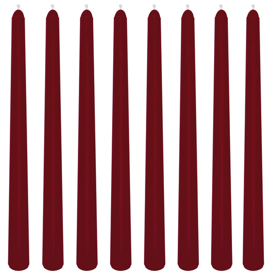 8 Pack 10 Inch Burgundy Smooth Taper Candle Set, 7/8 Inch Unscented Driples Candlesticks for Home Decoration, 6-7 Hours Burn