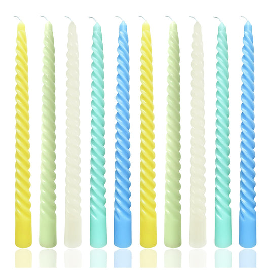 10 Inch Colored Taper Candles, 10 Pack Unscented Dripless Colored Candlesticks for Spring Decor Dinner Parties Home Decoration and Celebrations