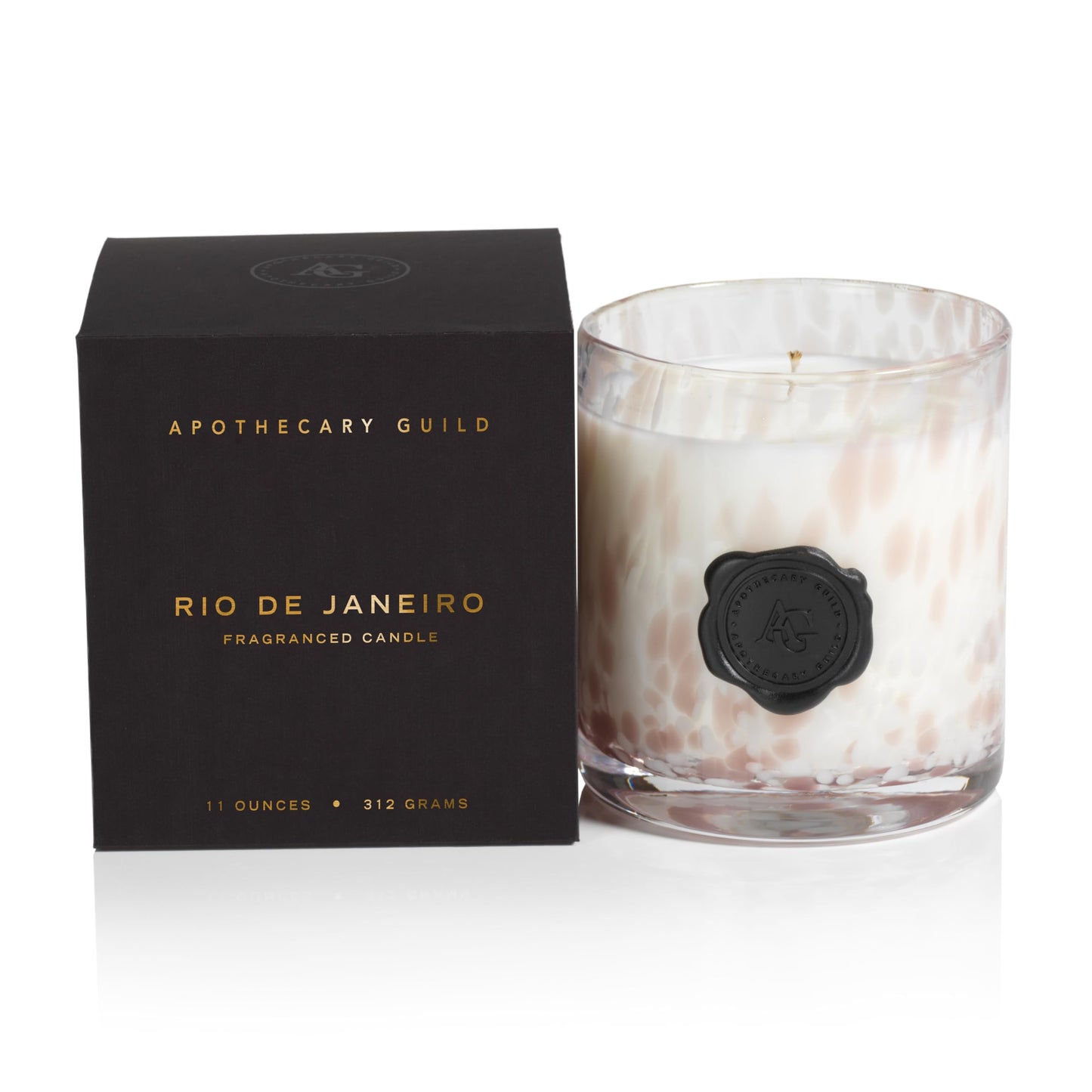 Zodax Apothecary Guild Opal Glass Jar Scented Candle for Home Decor - Single-Wick Candle Ideal for The Home - Gift Box Package Included - Rio de Janeiro - 11 Oz.