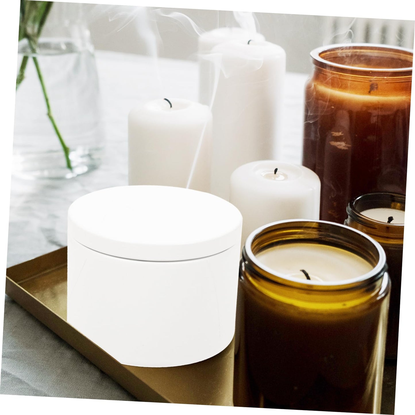 OHPHCALL 3pcs Metal Candle Containers Empty Candle Jars Storage Jars for Elegant Decorative Tin