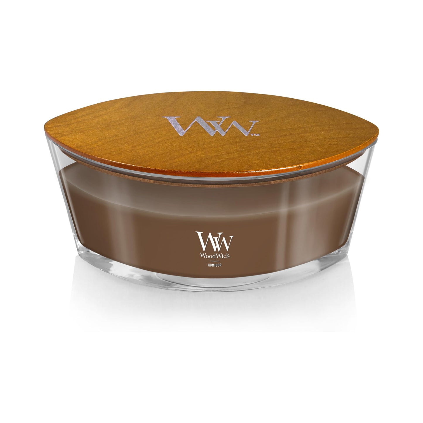 WoodWick Humidor Gifts for Women and Men, 16 oz Ellipse Candle with Crackling Wick
