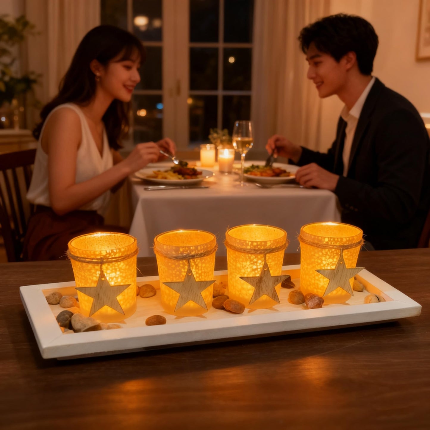 Glass Candle Holders Set for Wedding Party Romantic Dinner Table Centerpieces Home Festival Windowsill Bridal Shower Decor
