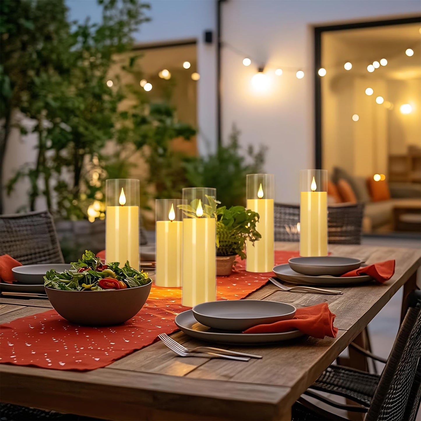 CAKETYCG 24-Pack LED Flameless Candles(14/16/18cm) with 4 Timers Remote - 3D Flickering Flame, Clear, Perfect Decor for Home & Events.