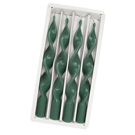Christmas Candles Spiral Taper Candle Green Candle Sticks Dinner Twisted Candlesticks Unscented Tapered Candles for Home Décor Weddings Festive Seasons Holiday