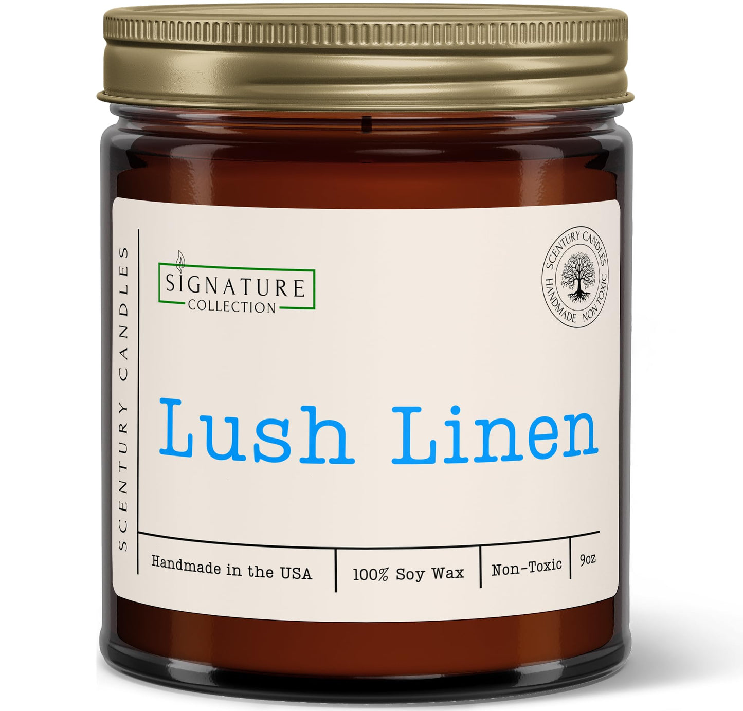 Lush Linen Scented Candle, Many Scents to Choose from, All Natural Non-Toxic Soy Wax, Handmade in the USA(Lush Linen)