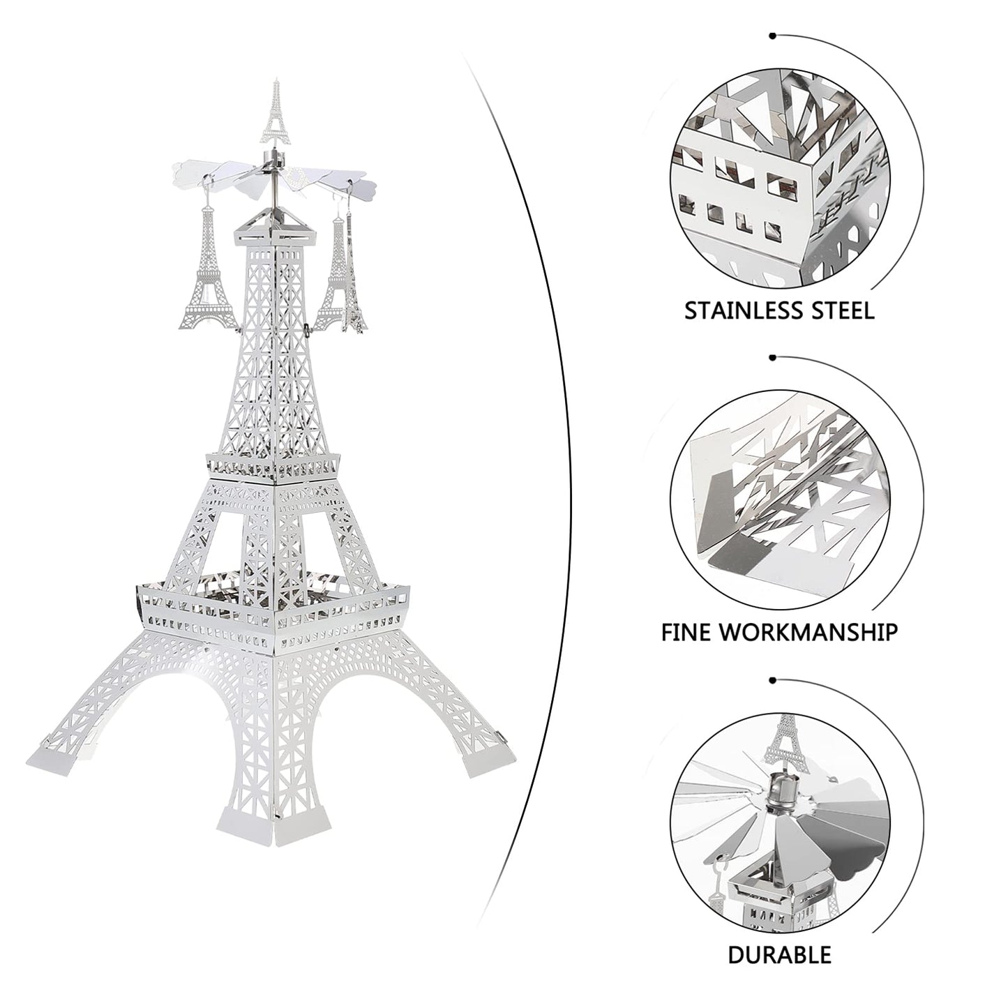 Uonlytech 1pc Rotating Eiffel Tower Candle Holder Elegant Metal Candlestick Table Decor for Home Weddings and Special Occasions Unique Romantic Centerpiece