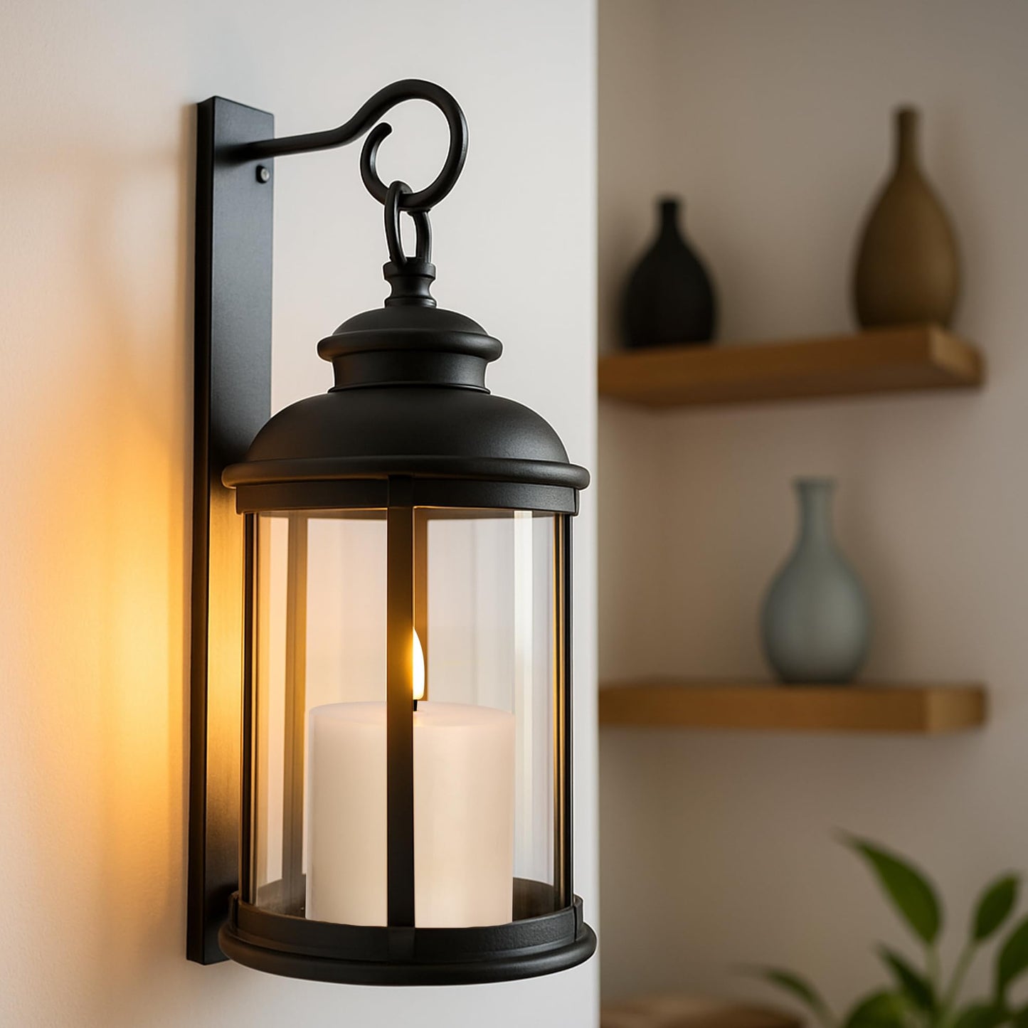 SEHNSY White Flameless Candles Set of 3 (3"x3") Battery Operated LED Pillar Candles with Remote and Timer, Real Wax Flickering Candles for Fireplace Bedroom Living Room Home Decor and Indoor Use