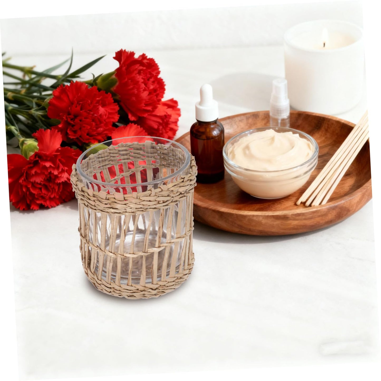 Ipetboom Glass Tea Light Candle Holders Cylinder, 7cm Glass Candlestick Holder Cups for Home Décor and Party Table Centerpiece
