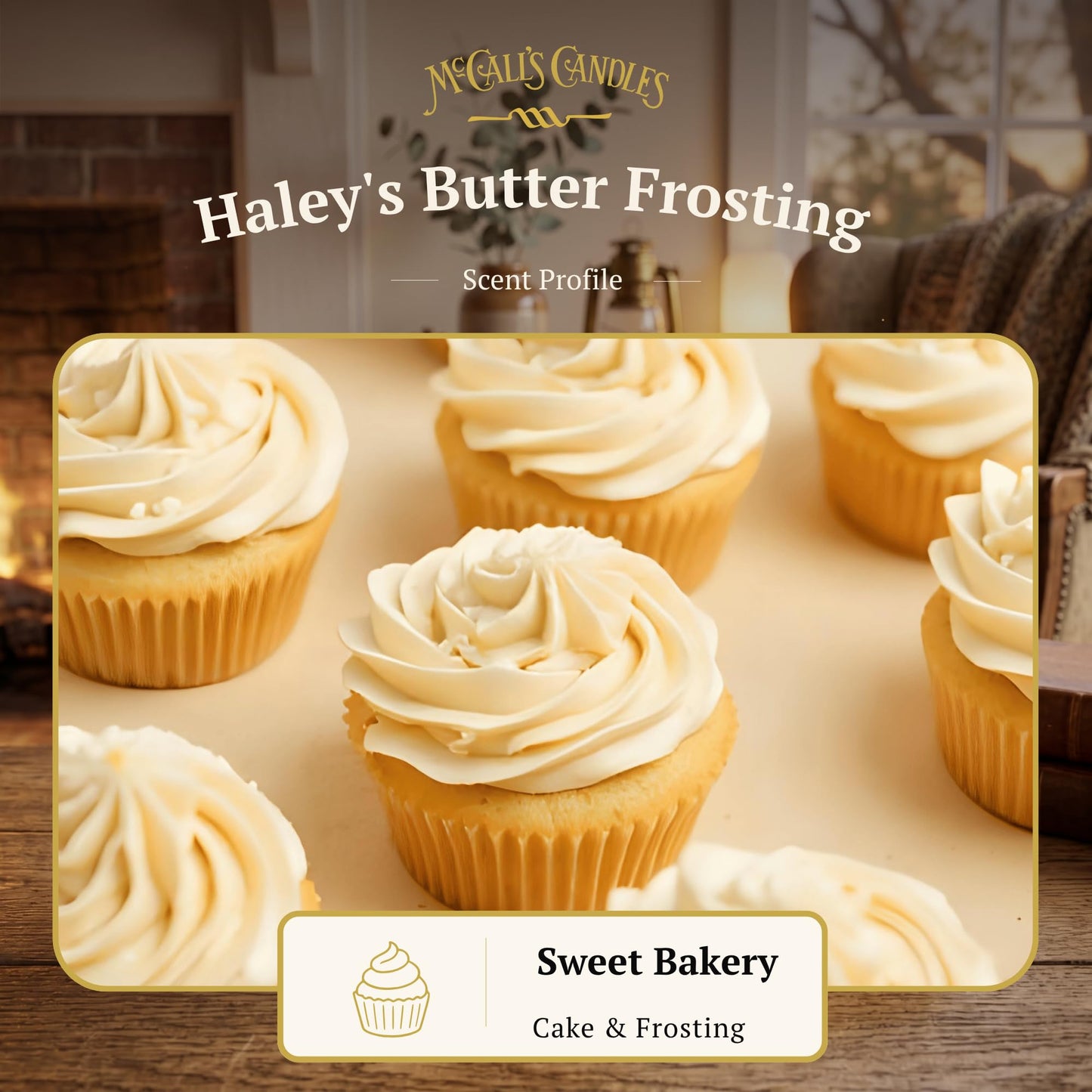 McCall’s Candles | Haley’s Butter Frosting | 26 oz Scented Candle | USA-Poured | Vintage Rustic Jar with Carrying Handle | Sweet Vanilla Buttercream Fragrance