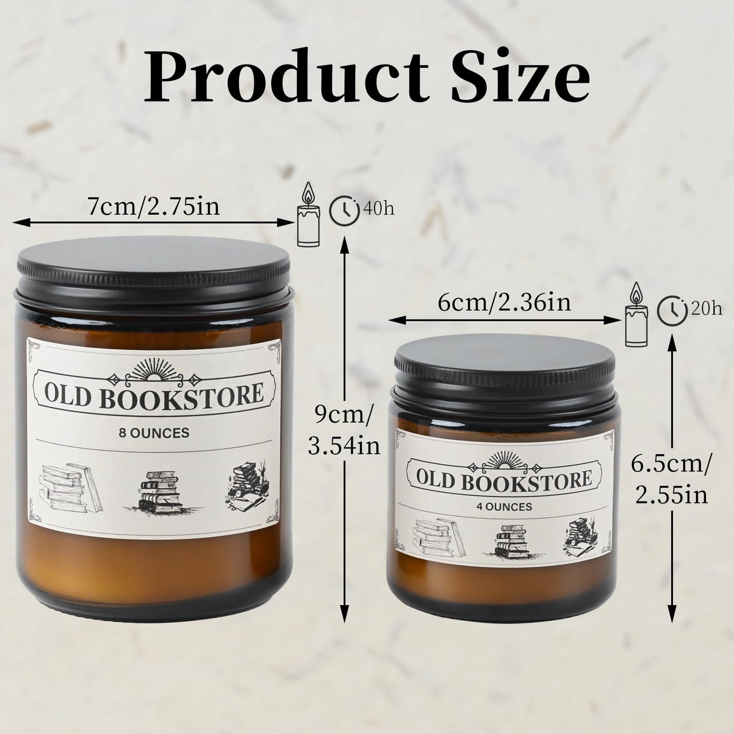 Old Bookstore Candle,Book Lovers Gifts,4 oz 20 Hours Burn Soy Wax Candle Gift for Readers Birthday Gifts for Book Lovers,Librarian,Scented Candle