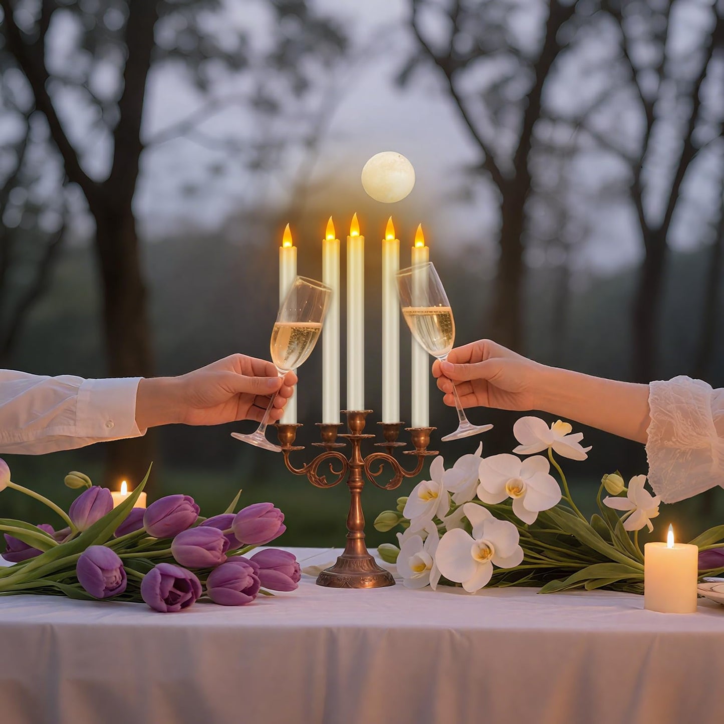 wemarry Flameless Taper Candles 10" Dripless Battery Operated Candle with Remote Timer, 6 Pack Christmas Window Candles, 400+ Hours by 2 AA Batteries for Home Decor, Candlelight Dinner, Weddings