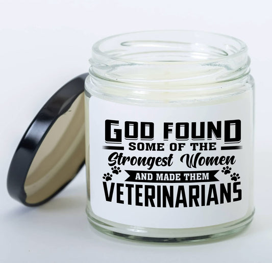 Veterinarian Candle God Found Strongest Woman and Made Them Veterinarian Vanilla Scented Candle Gift for Vet Clinic Animals Hospital - Gift for Veterinarian On Birthday, Christmas