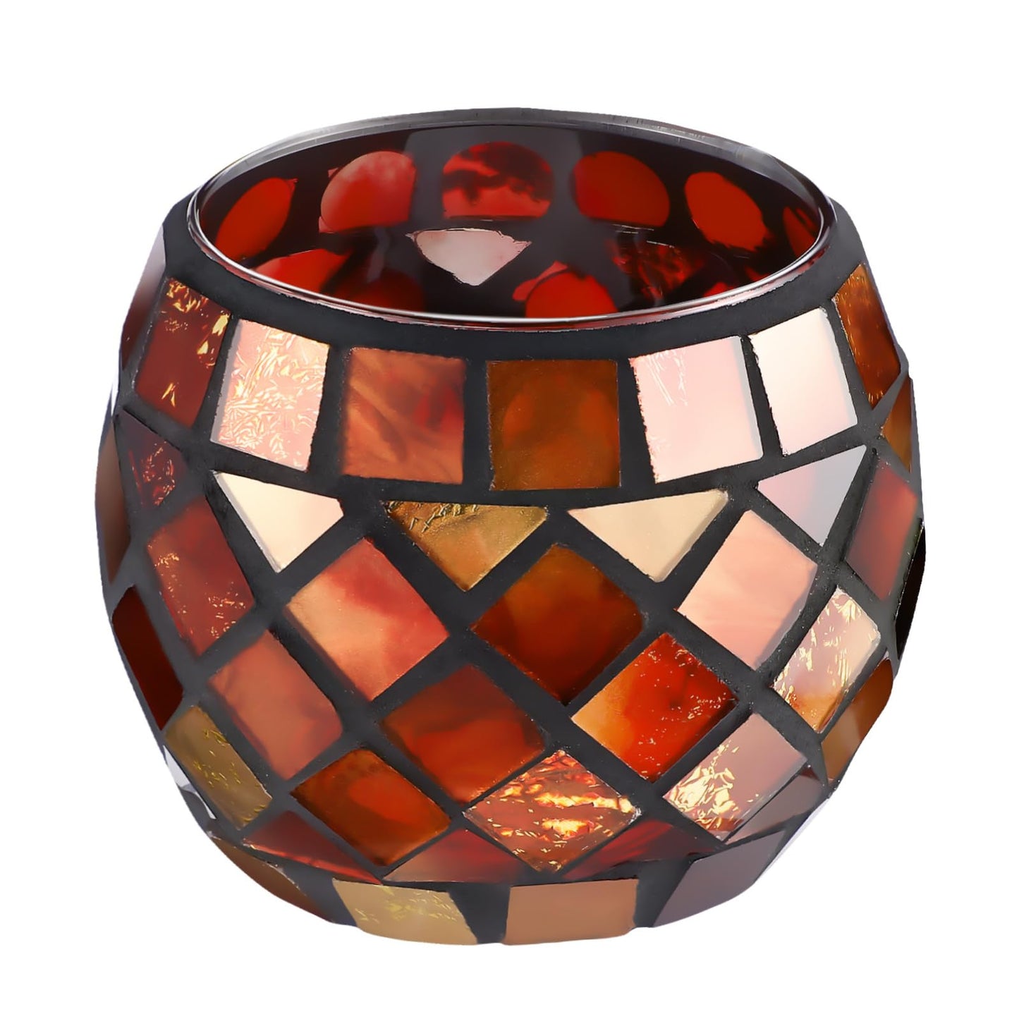 Toyvian Glass Mosaic Candle Holder Kit, DIY Stained Glass Kit for Adults Home Decor Fun Arts and Crafts Present for Valentine Birthday Mother’s Day Present Christmas Dining Table Centerpieces